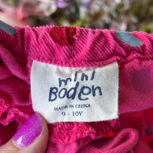 •Mini Boden• Tiered Corduroy Dotted Skirt - Size 9-10 - Picture 2 of 8